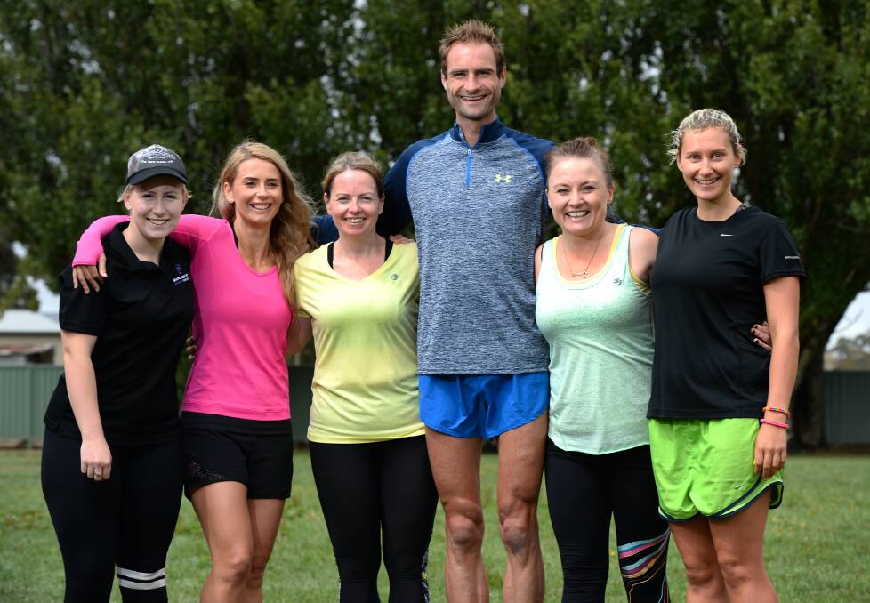 Ready to run: Casey Smith, Bronwyn Calistro, Melissa Blomeley, race ambassador Nic Van Raaphorst, Emma Donald and Sally Warren are ready and raring to go for the Mountain of Fun Run on March 15. PICTURE: ADAM TRAFFORD