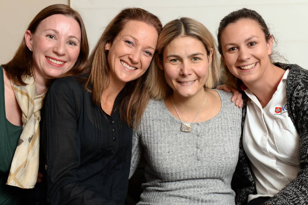 Close friends: Belinda Scott, second from right, with friends Rachaele May, Katrina Martin and Shae Hannett who are organising the fundraiser. PICTURE: KATE HEALY