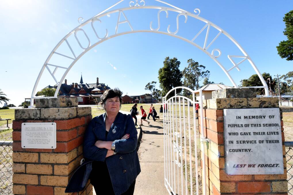 Disappointed: Avoca Primary School principal Michelle Wilson says the theft of the school’s clock sets a bad example for the children. PICTURE: JEREMY BANNISTER