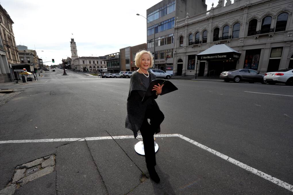 On the go: Noeline Brown in Ballarat yesterday. Picture: JEREMY BANNISTER