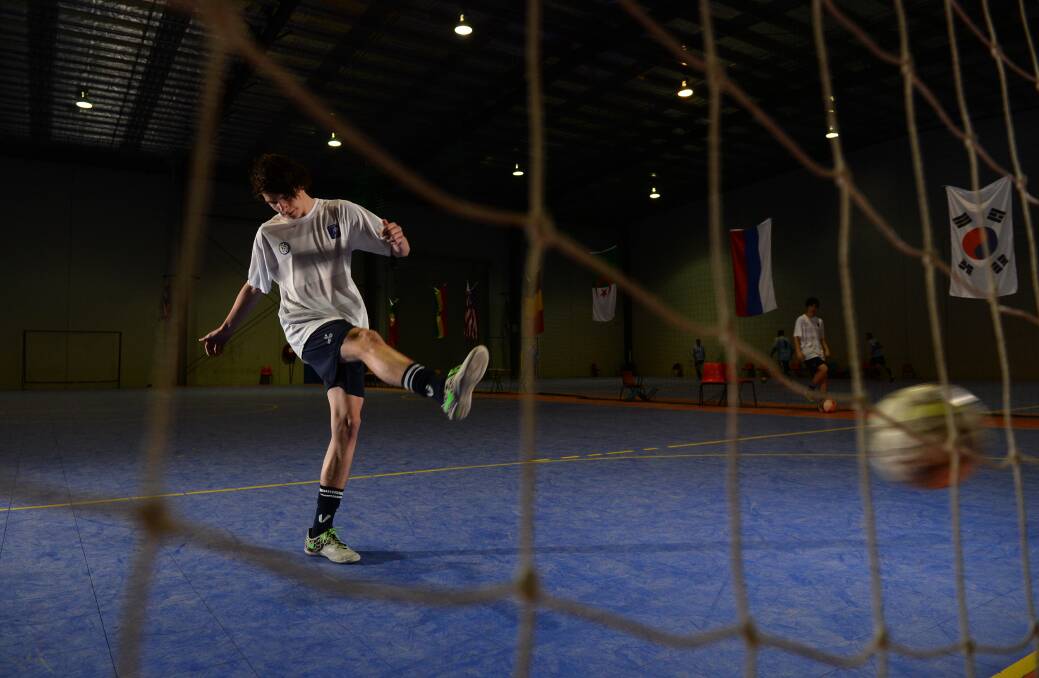 Fancy footwork: Under-16 player Rhys Casley warms up for the championships. PICTURE: ADAM TRAFFORD