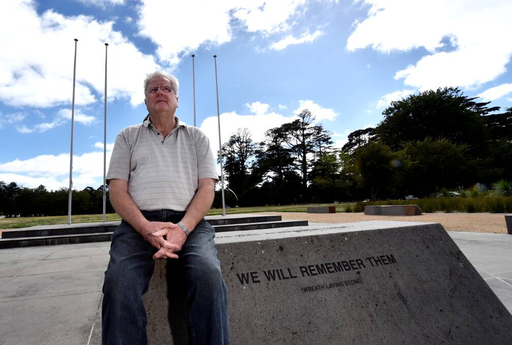 DISRESPECTFUL: Vietnam Veteran Ray Mende is appalled that vandals have torn down flags at the Ex-Prisoners of War Memorial.
PICTURE: JEREMY BANNISTER