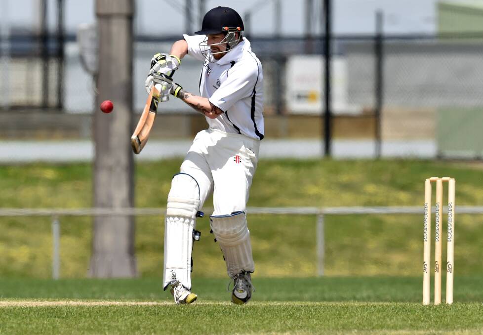 In form: Mount Clear's Les Sandwith goes on the attack during his 74-run innings on Saturday at Northern Oval. PICTURE: JEREMY BANNISTER