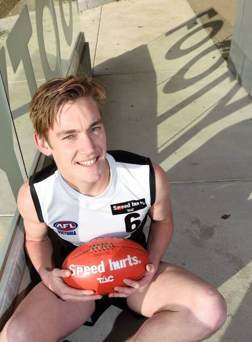 Tested: North Ballarat Rebel Oscar McDonald is one of three teammates who is vying for AFL section at the draft combine. PICTURE: LACHLAN BENCE
