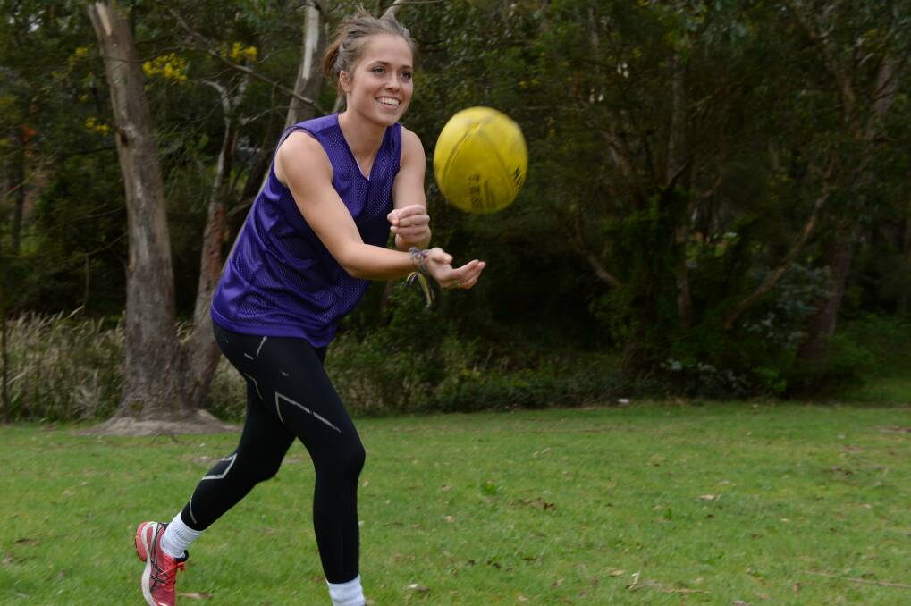 Defender: Kaitlyn Ashmore will line up in the red, white and blue after she was selected by the Western Bulldogs at pick 13 in this year’s Women’s AFL Draft. PICTURE: KATE HEALY