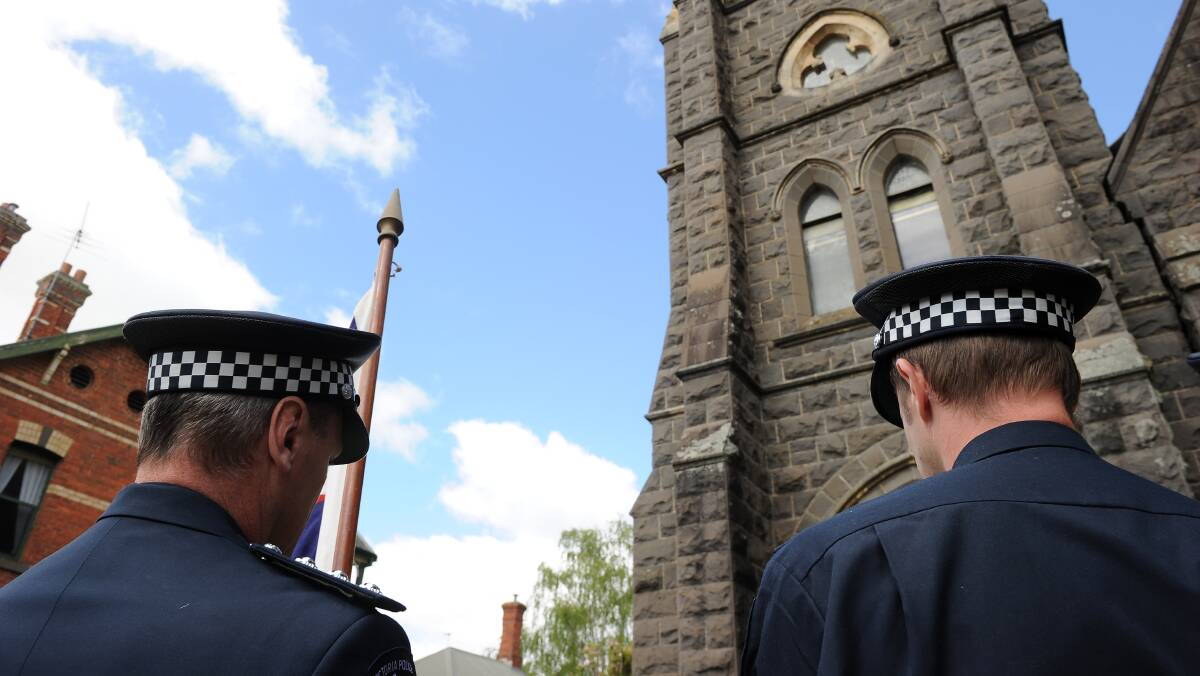 Police at the National Police Remembrance Day service in Ballarat.
