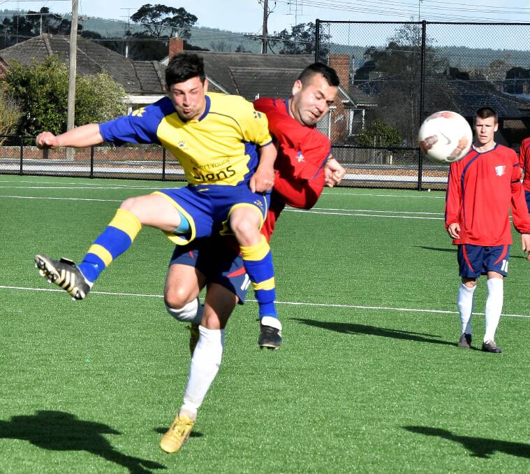 On the ball: Josh Antonelli, pictured against Laverton Park earlier this season, was one of just a few Vikings who came to play against Brimbank on Saturday. PICTURE: JEREMY BANNISTER