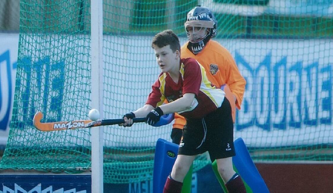 Star: Ben Jackson doing what he loves – playing hockey for the south-west Eagles.