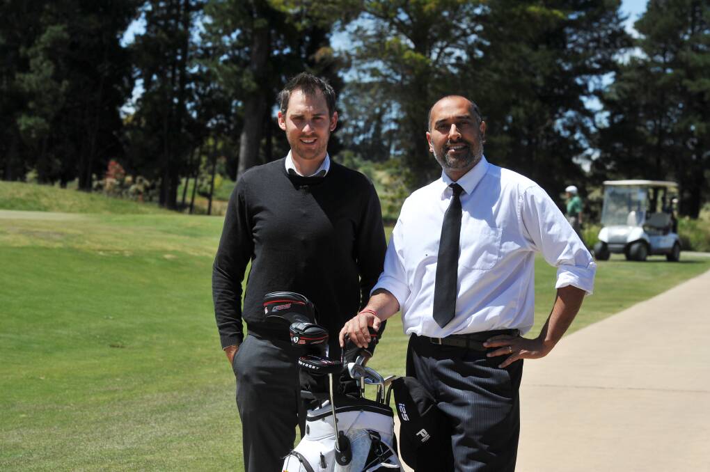 Golf day: Matt Vallance and Bobby Mehta have organised a new fund-raising event, a golf day called Chip for Charity, for the Fiona Elsey Cancer Research Institute. PICTURE: LACHLAN BENCE