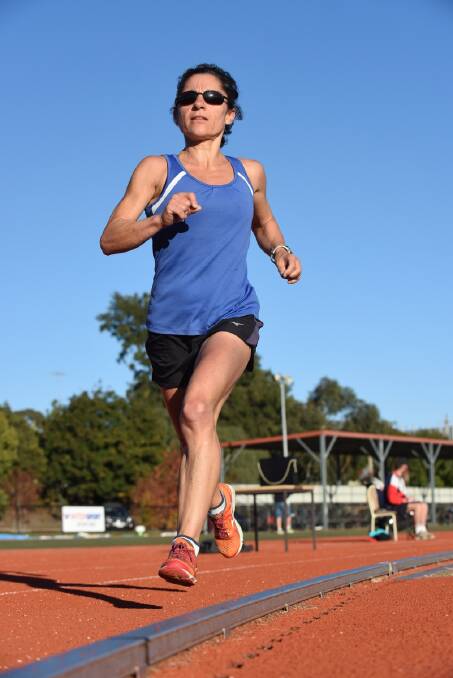 Record run: Angela Williams showed great form to take out the Ballarat Regional Athletic Centre’s inaugural 10,000-metre track championship. 