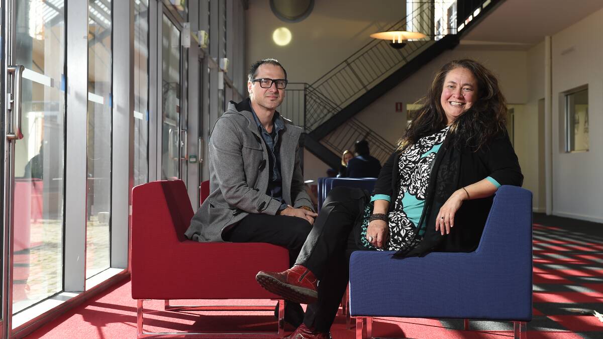 Stoked: Centre for Multicultural Youth Ballarat team leader Barry Petrovski and youth worker Shiree Pilkinton will be happy to continue their work thanks to funding from the state budget. PICTURE: JUSTIN WHITELOCK