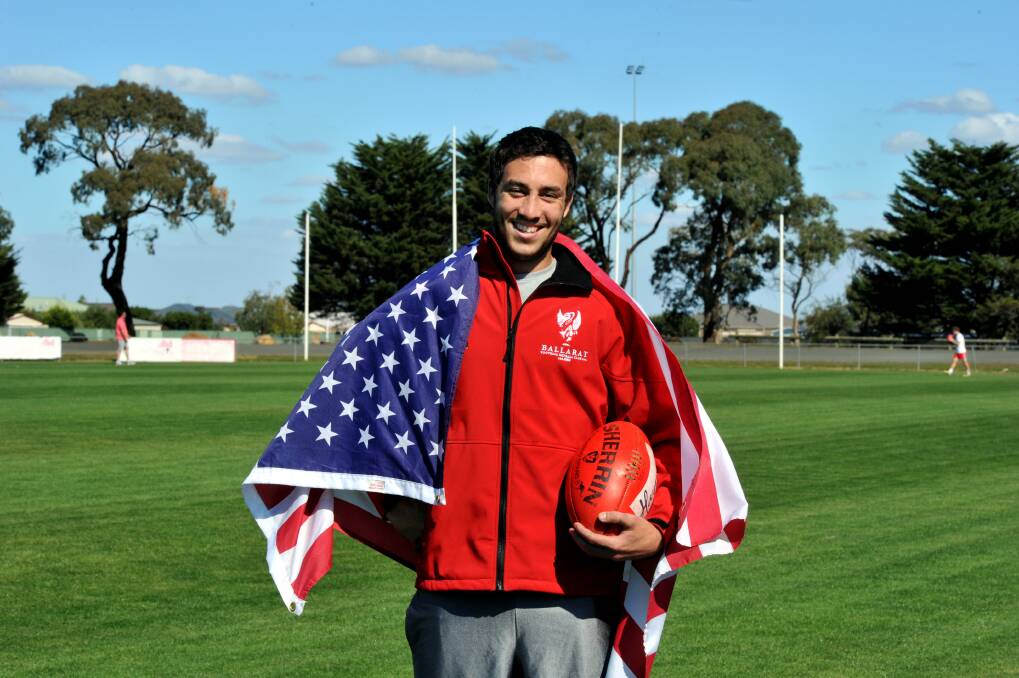 Excited: Ballarat Football Club’s new American recruit Daniel Dahlquist at Alfredton Oval on Monday. PICTURE: JEREMY BANNISTER