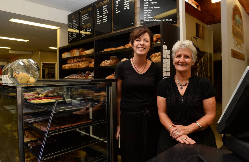 Positive: Buninyong Bakehouse staff Julie Gallo and Kerrie Jamieson felt the effects of living in a marginal seat during the election campaign. PICTURE: ADAM TRAFFORD