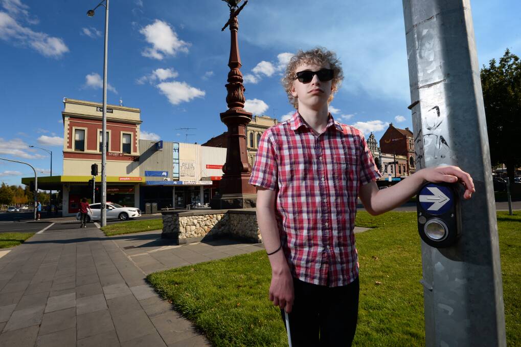 Daily battle: Vision-impaired Ballarat resident Gabriel Gervasoni is in favour of a reduced speed limit along Sturt Street. PICTURE: ADAM TRAFFORD