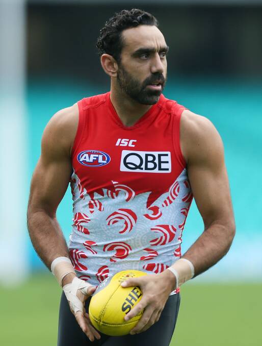 SPECIAL ROUND: Adam Goodes in the jumper the Sydney Swans will wear as part of the AFL’s indigenous round. PICTURE: GETTY IMAGES