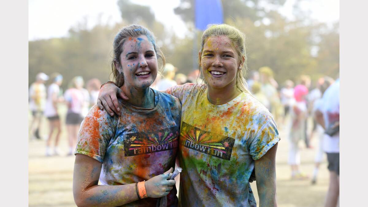 Tara Kermeen, Rochelle Lundall
 - Rainbow Colour Run Ballarat Victoria Park  Picture: Justin Whitelock 