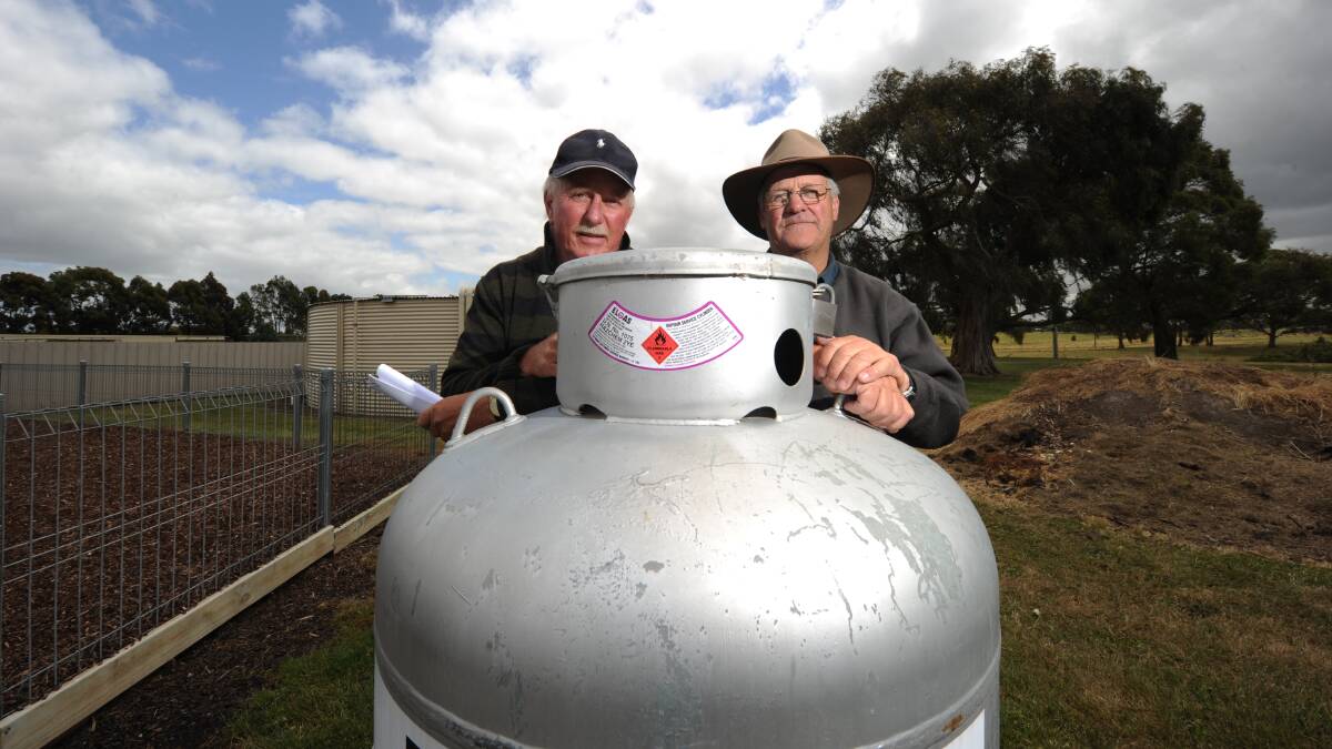 Invermay residents, Ian Martin and Geoff Fraser,  were promised natural gas two years ago but it never happened.   PIC: Justin Whitelock