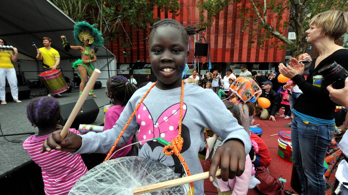 Ayen Wakuk performs during Harmony Fest in Ballarat's Alfred Deakin Place earlier this year. PICTURE: Jeremy Bannister 
