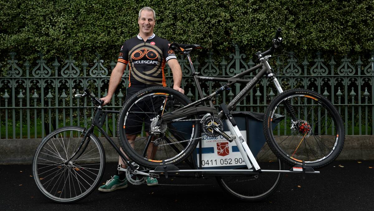 RIDE: Bob Spagnolo left for Beechworth yesterday on his bike, to raise money for the Ballarat Regional Integrated Cancer Centre. PICTURE: ADAM TRAFFORD