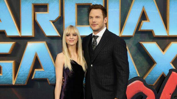 Actors Anna Faris, left, and Chris Pratt pose for photographers upon arrival at the premiere of the film "Guardians of the Galaxy Vol.2" in London Photo: AP