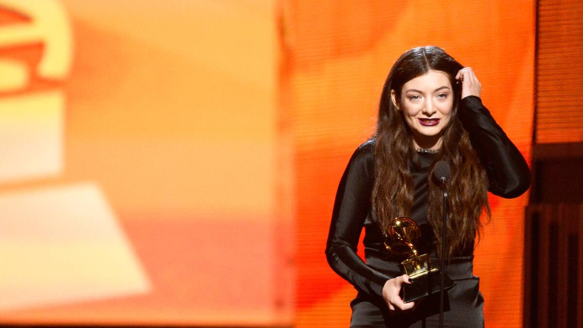 Singer Lorde accepts the Best Pop Solo Performance award for 'Royals' onstage during the 56th GRAMMY Awards at Staples Center on January 26, 2014 in Los Angeles, California. Photo: GETTY IMAGES