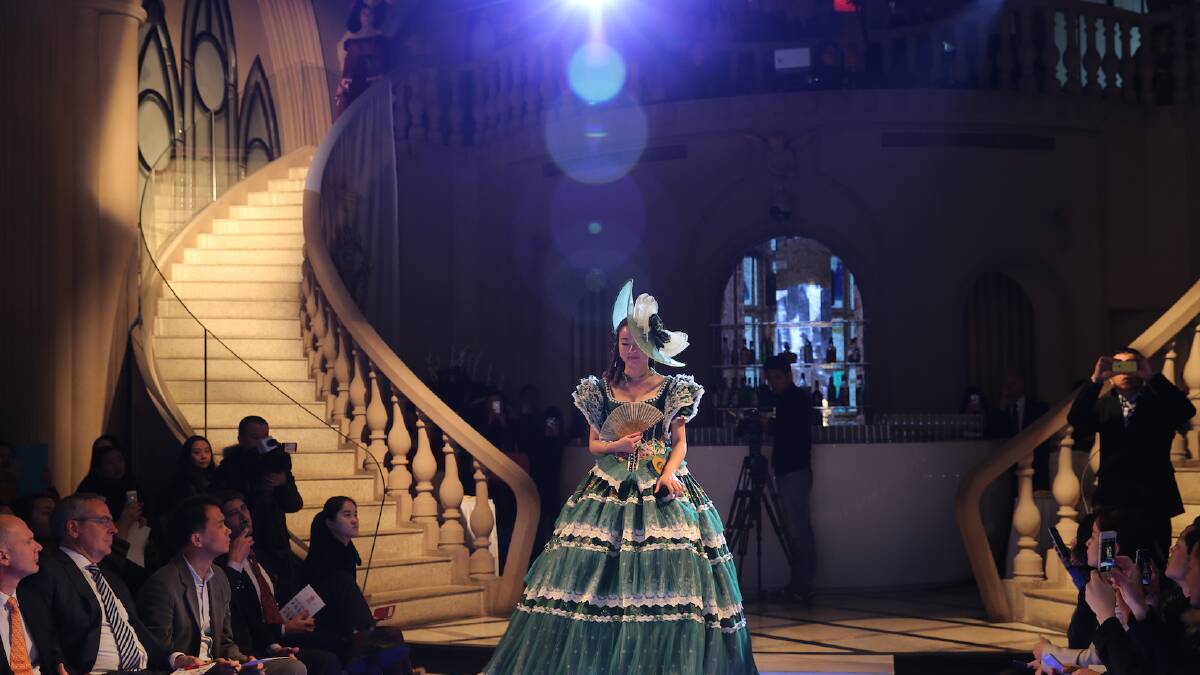 The winning dress in Sovereign Hill's runway competition in Shangai. Photo: Supplied