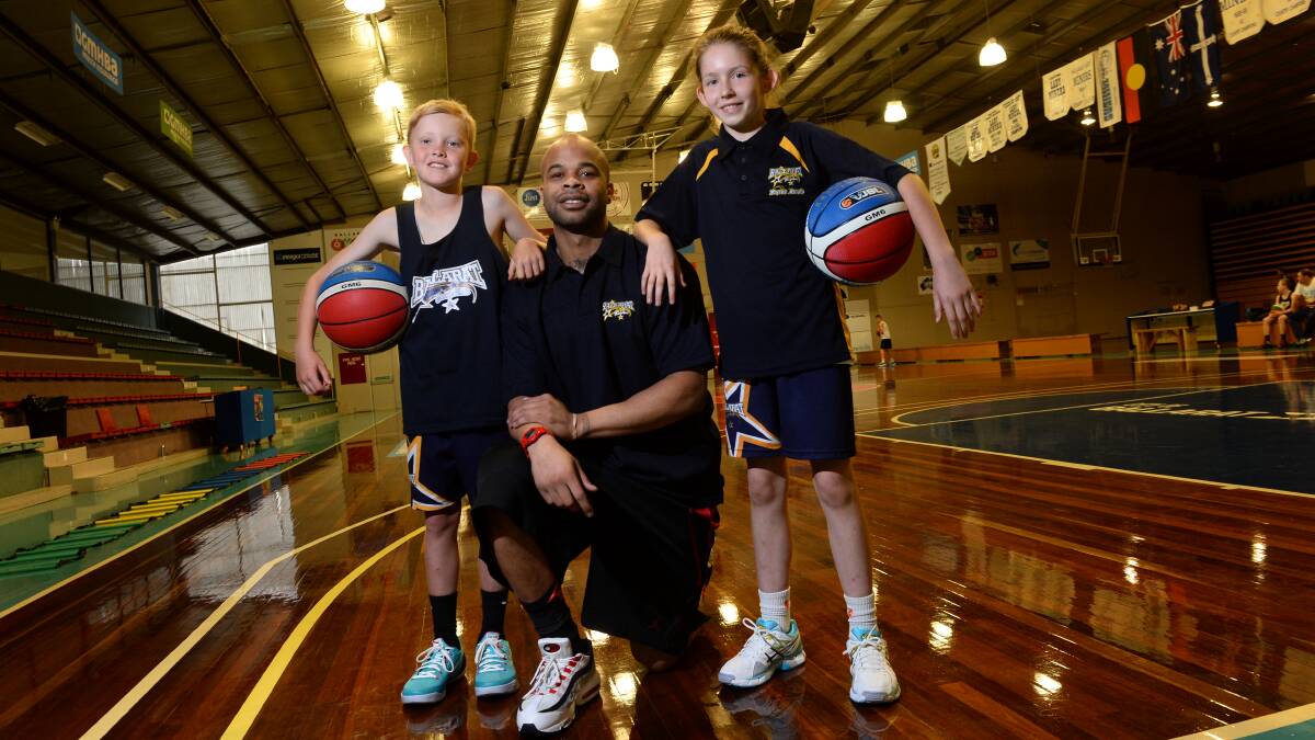 Ballarat Miners US import Roy Booker is back for a second season. Booker was overseeing Ballarat Basketball squad training on Wednesday and caught up with  Riley Fisher and Maggie Kratochvil. Photo: Adam Trafford