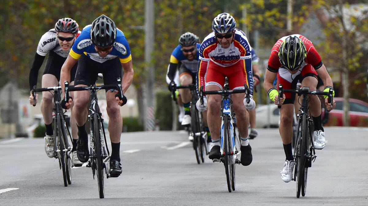 Indiana Michel (right) produces a surprise win in the Fred Icke Road Race in Creswick last year. Picture: Adam Trafford