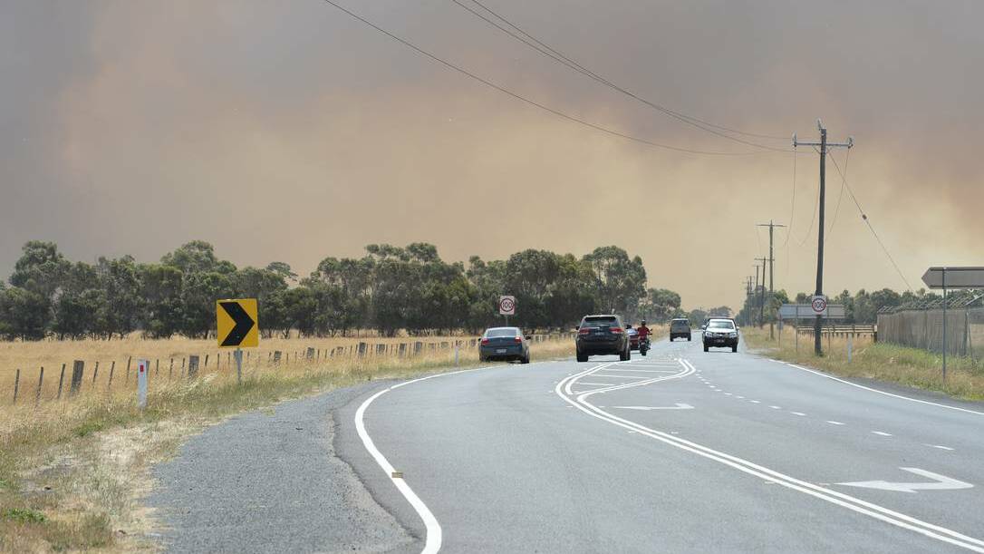 A smoke cloud taken from Riddell Road near Campbell's Road. Picture: JODIE DONNELLAN