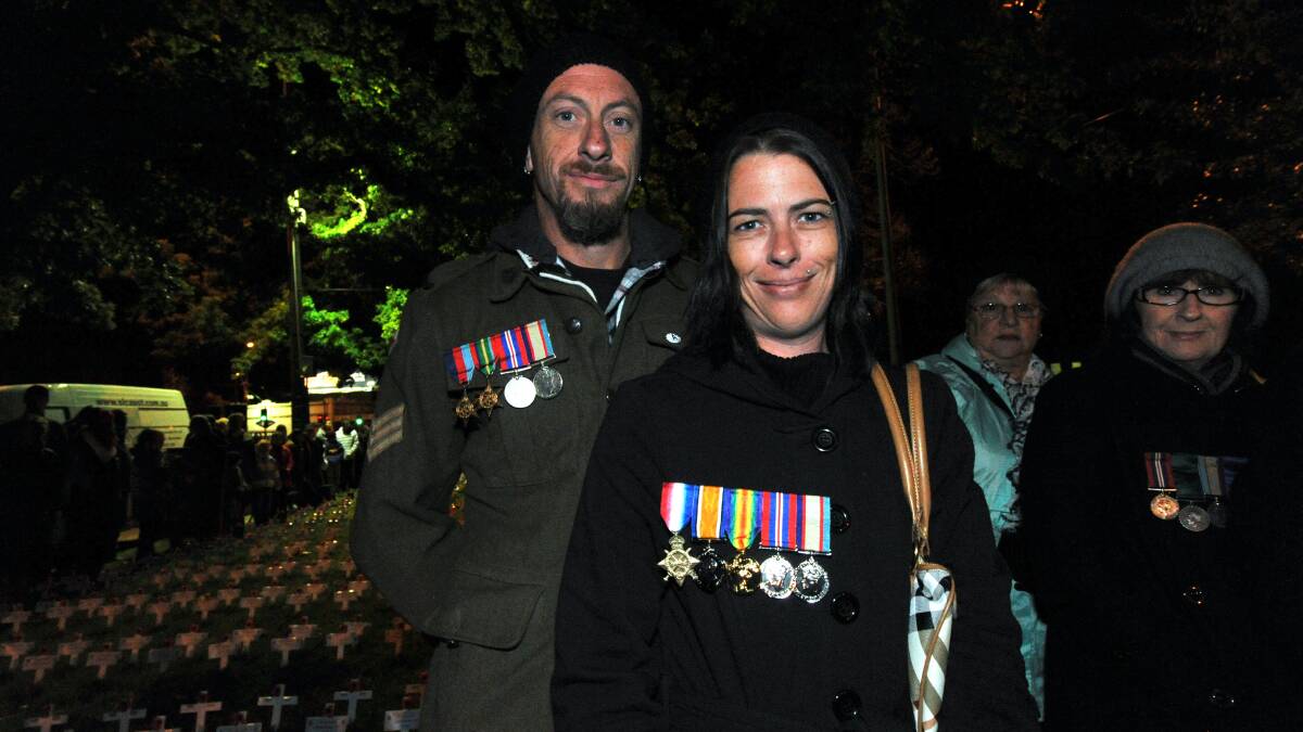 Brett and Belinda Henderson at the dawn service. PICTURE: JEREMY BANNISTER