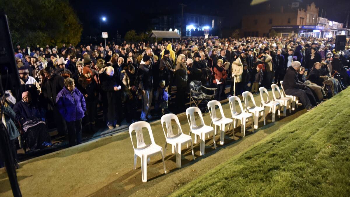 Huge crowds in Ballarat for the dawn service. PICTURE: JEREMY BANNISTER
