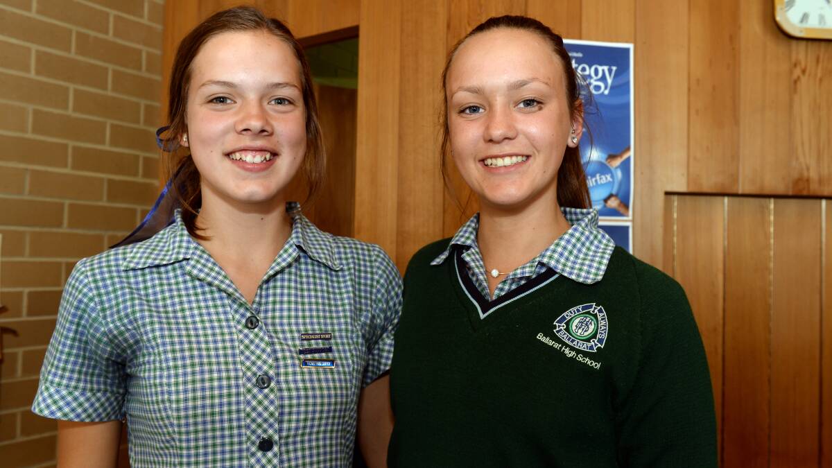 Amity Musgrove and Ashlee Gercovich (Ballarat High School) at the SHOUT launch