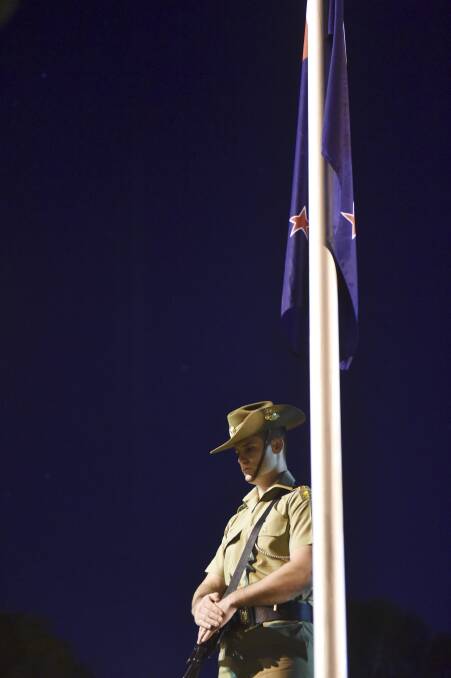 The Catafalque and Flag Party at the dawn service. PICTURE: JEREMY BANNISTER