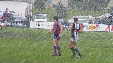 It snowed on CHFL grand final day in 2004. PICTURE: Lisa Gervasoni