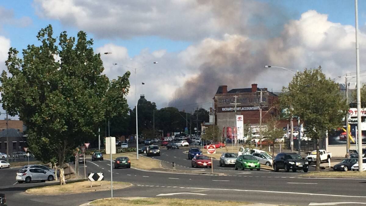 The fire as seen from Creswick Road. Picture: Jordan Oliver