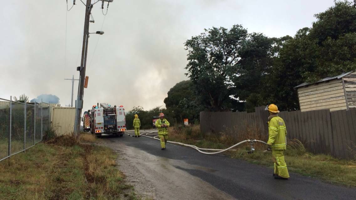 The factory fire on Friday morning. PICTURE: PAT BYRNE