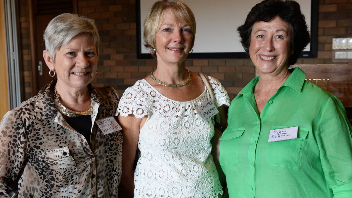 Reunion for former Ballarat East High School students. @ MidCity L-R - Deidre Scholten, Sandra Freeman, Diane Briody. 