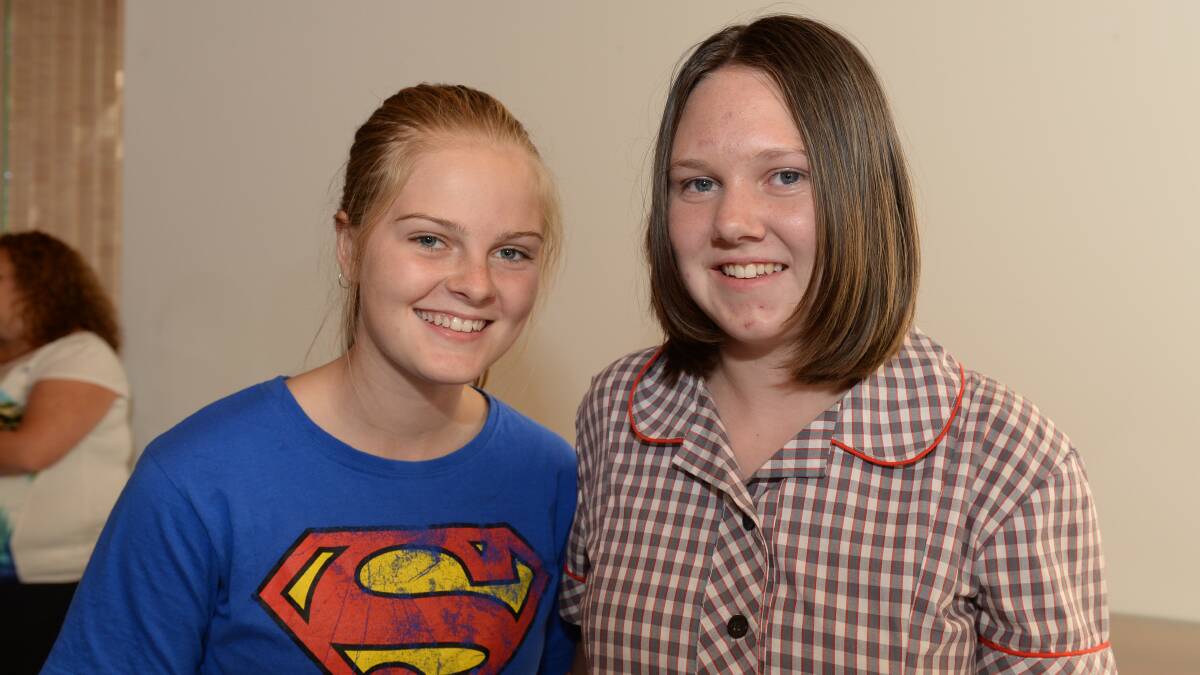 Olivia Pegg and Lydia Young (Mt Clear College) at the SHOUT launch
