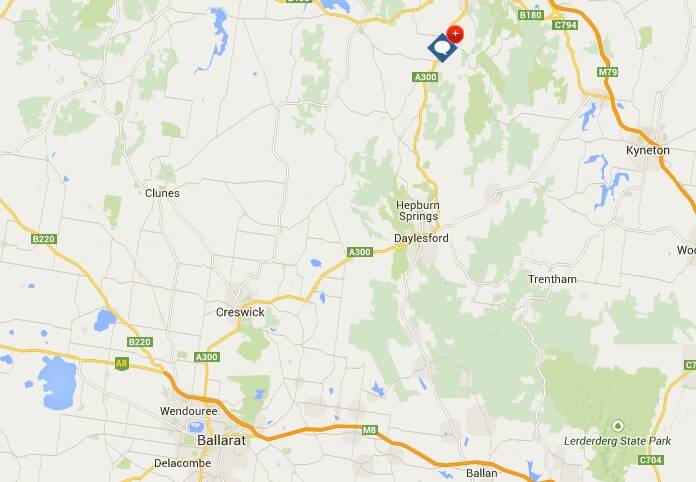 Location of the Yapeen fire. IMAGE: CFA