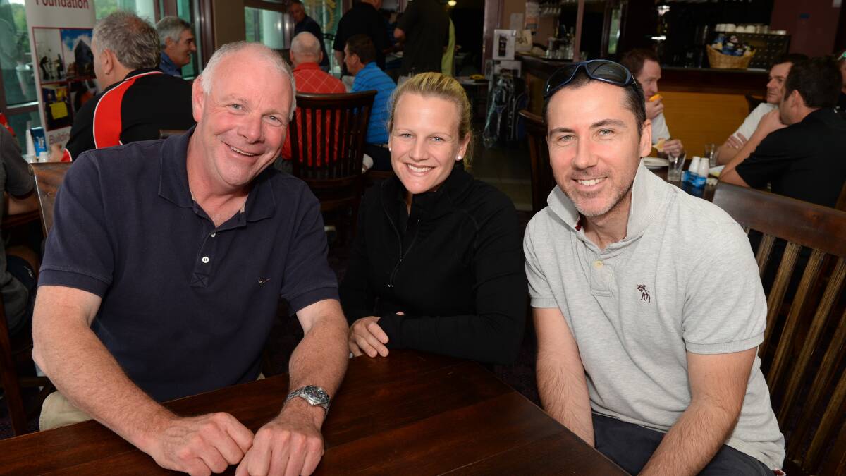 Craig Coltman, Victoria Kennedy and Simon Blanks at the BHS golf day.