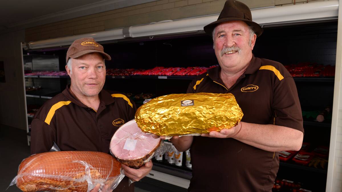 Carey's Quality Meats with their golden ham. 