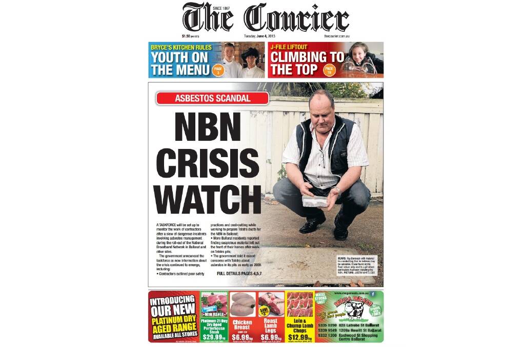 One of The Courier's front pages during the scandal in June, 2013.
