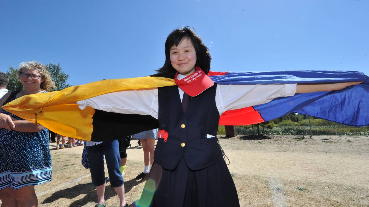 Japanese student Mayu Tsutsuyi gets into the spirit of Boat Race Pic: Jeremy Bannister
 