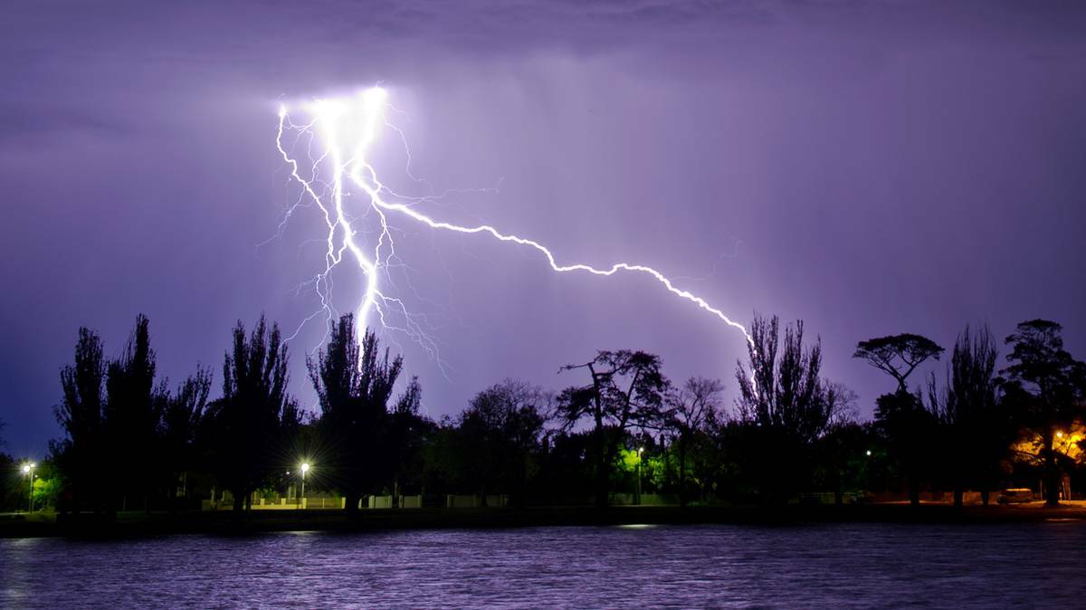 Lightning over Ballarat on October 27.