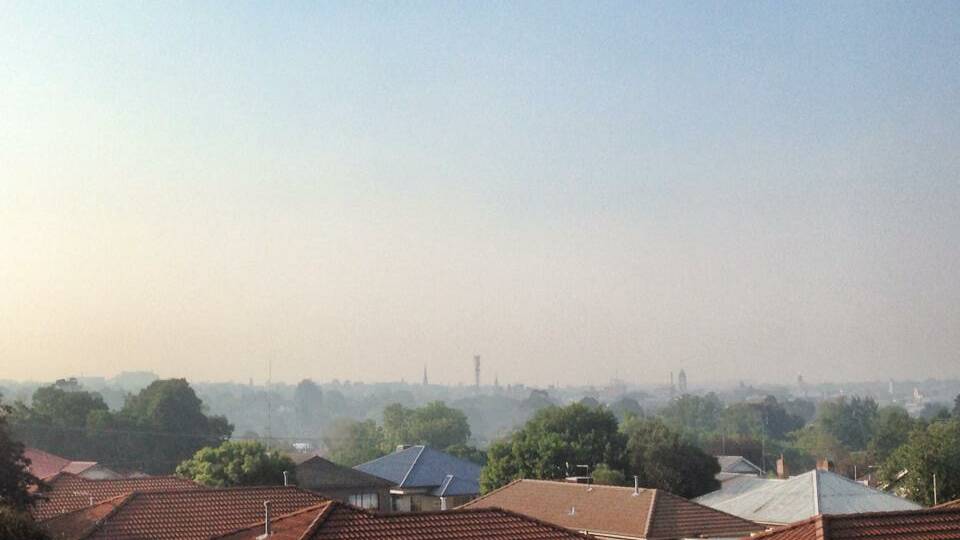 Smoke haze over Mount Pleasant. Picture: Zoe Chibnall