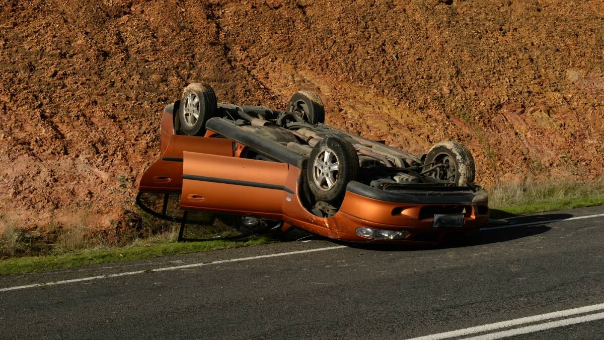 Fire units helped rescue people from a car rollover near Clunes yesterday afternoon. PICTURE: ADAM TRAFFORD