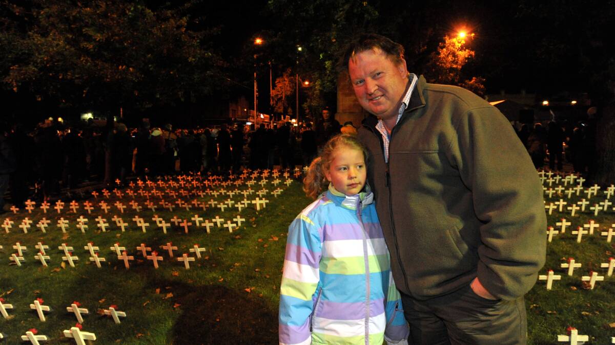 Emma and Brendan Barber at the dawn service. PICTURE: JEREMY BANNISTER