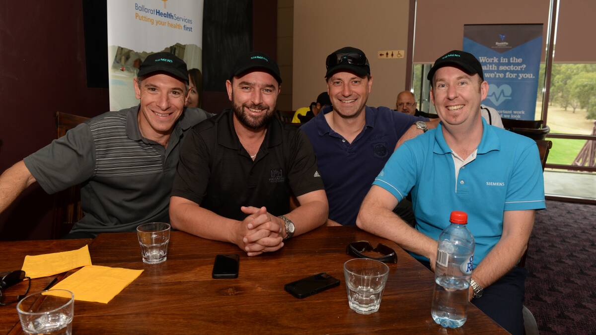 Cameron Marcuccio, Paul Broster, Craig Wilding and Richard Van Drevan at the BHS golf day.