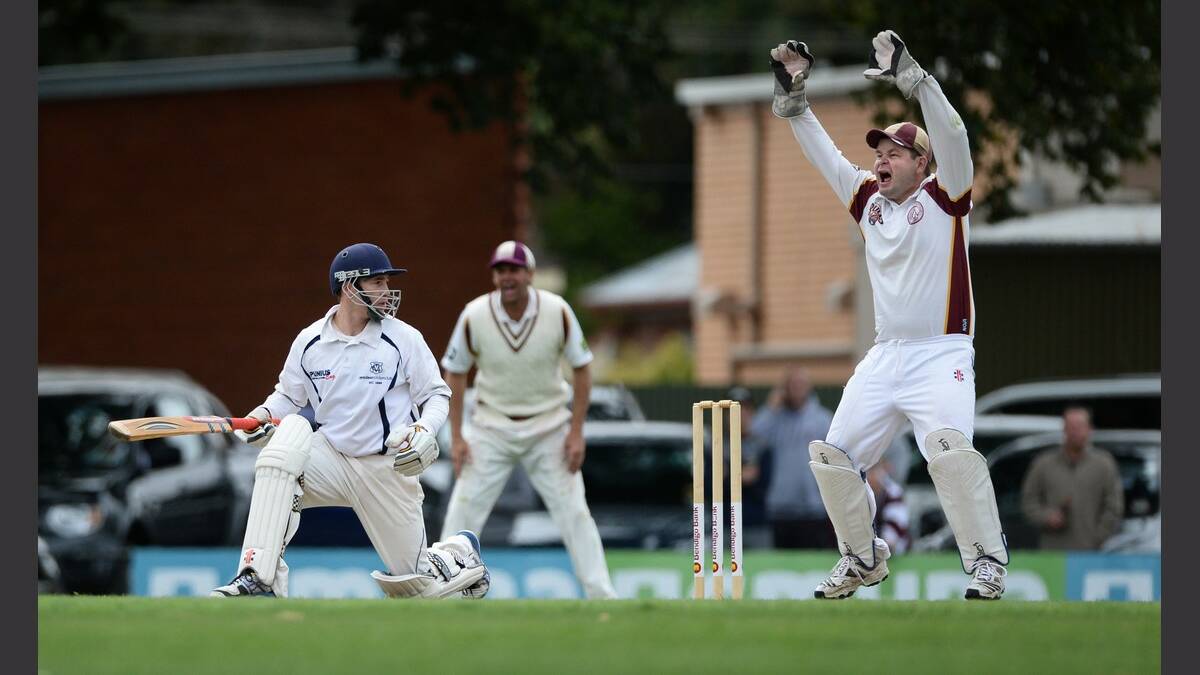 Hayden Cartledge - Mt. Clear, Paul White - Mt. Clear appeals as Hayden is called out LBW PIC: ADAM TRAFFORD