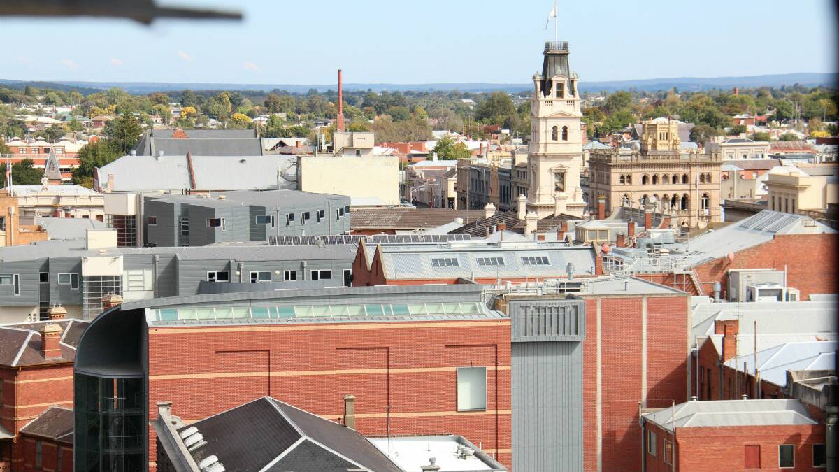 View from the tower looking towards Sturt Street. PICTURE: V/LINE